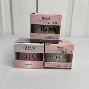 NIP Rossi Glam Powder Manicure Dip Lot of 3 Sherbet Ruby Mad About You Pinks